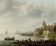 Jan van  Goyen River Scene with a Fortified Shore France oil painting artist